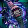 Casio Casio G-Shock DW-B5600AH-6DR (DW-B5600AH-6) электронные мужские часы часы, крупный план  циферблат
