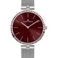 Jacques Lemans Jacques Lemans Classic 1-2024W  1-2024W кварцевые женские часы красный циферблат, браслет нержавеющая сталь — вид спереди