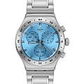 Swatch Swatch I New Chrono YVS528G  YVS528G кварцевые женские часы голубой циферблат, браслет нержавеющая сталь — вид спереди