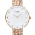 Obaku Obaku Mesh V288LXVWHV  V288LXVWHV кварцевые женские часы перламутровый циферблат, браслет сталь с ip покрытием — вид спереди