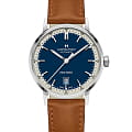Hamilton Hamilton American Classic Intra-Matic Auto H38425540   H38425540  механические мужские часы синий циферблат, браслет кожаный — вид спереди