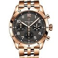 Breitling Breitling Classic Avi Chronograph 42 P-51 Mustang R233801A1B1R1  R233801A1B1R1 механические мужские часы черный циферблат, браслет 18-каратное красное золото — вид спереди