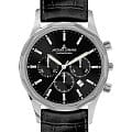 Jacques Lemans Jacques Lemans 1-2021A  1-2021A кварцевые мужские часы черный циферблат, браслет кожаный — вид спереди