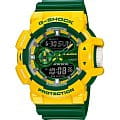 Casio Casio G-Shock GA-400CS-9A GA GA-400CS-9A электронные мужские часы зеленый циферблат, браслет пластик — вид спереди