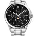 Adriatica Adriatica Moonphase A8283.5166QF  A8283.5166QF кварцевые мужские часы черный циферблат, браслет нержавеющая сталь — вид спереди