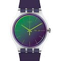 Swatch Swatch New Gent Biosourced SO29K703  SO29K703 кварцевые женские часы фиолетовый циферблат, браслет биоматериал — вид спереди
