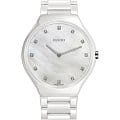 Rado Rado True Thinline Diamonds R27957912  R27957912 кварцевые женские часы перламутровый циферблат, браслет высокотехнологичная плазменная керамика — вид спереди