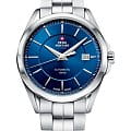 Swiss Military by Chrono Swiss Military by Chrono SMA34085.03  SMA34085.03 механические мужские часы  синий циферблат, браслет нержавеющая сталь — вид спереди