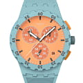 Swatch Swatch Chrono 42 Standard SUSL401  SUSL401 кварцевые женские часы оранжевый циферблат, браслет силикон — вид спереди