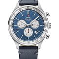 Swiss Military by Chrono Swiss Military by Chrono Classic SM34081.08  SM34081.08 кварцевые мужские часы  синий циферблат, браслет кожаный — вид спереди