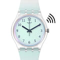 Swatch Swatch Gent Biosourced Swatch Pay! SO28K110-5300  SO28K110-5300 кварцевые женские часы прозрачный циферблат, браслет силикон — вид спереди