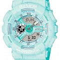 Casio Casio Baby-G BA-110PI-2A  BA-110PI-2A кварцевые женские часы голубой циферблат, браслет пластик — вид спереди