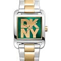 DKNY DKNY City Maxi DK1L001M0065  DK1L001M0065 кварцевые женские часы  зеленый циферблат, браслет нержавеющая сталь с ip-покрытием — вид спереди
