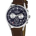 Jacques Lemans Jacques Lemans Retro Classic 1-2068C  1-2068C кварцевые мужские часы синий циферблат, браслет кожаный — вид спереди