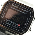Casio Casio Collection A168WGG-1BDF (A168WGG-1B) кварцевые мужские часы часы, крупный план черный циферблат