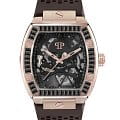 Philipp Plein Philipp Plein The Skeleton PWBAA1723  PWBAA1723 механические мужские часы черный циферблат, браслет силикон — вид спереди