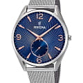 Festina Festina Retro F6869/2  F6869/2 кварцевые мужские часы синий циферблат, браслет нержавеющая сталь — вид спереди
