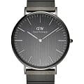 Daniel Wellington Daniel Wellington Classic DW00100777  DW00100777 кварцевые мужские часы серый циферблат, браслет нержавеющая сталь с pvd-покрытием — вид спереди