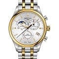 Certina Certina DS-8 Chronograph Moon Phase C033.450.22.031.00 DS 8 C0334502203100 кварцевые мужские часы серебристый циферблат, браслет сталь c pvd покрытием — вид спереди