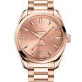 Omega Omega Seamaster Aqua Terra 220.50.38.20.10.001 Aqua Terra 22050382010001 механические женские часы золотой циферблат, браслет 18-каратное красное золото — вид спереди