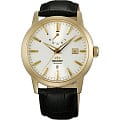 Orient Orient FD0J002W (FFD0J002W)  FFD0J002W механические мужские часы белый циферблат, браслет кожа + текстиль — вид спереди