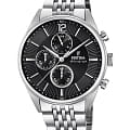 Festina Festina Timeless Chrono F20285/4  F20285/4 кварцевые мужские часы  черный циферблат, браслет нержавеющая сталь — вид спереди