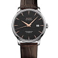 Mido Mido Baroncelli Chronometer Silicon Gent M027.408.16.061.00  M0274081606100 механические мужские часы антрацитовый циферблат, браслет кожаный — вид спереди