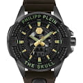 Philipp Plein Philipp Plein The Skull PWAAA0421  PWAAA0421 кварцевые мужские часы черный циферблат, браслет кожаный — вид спереди