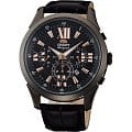 Orient Orient TW04005B (FTW04005B)  FTW04005B  мужские часы черный циферблат, браслет кожа + текстиль — вид спереди