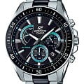 Casio Casio Edifice EFR-552SBK-1A EFR EFR-552SBK-1AV кварцевые мужские часы черный циферблат, браслет сталь c pvd покрытием — вид спереди