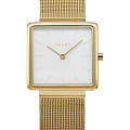 Obaku Obaku V236LXGIMG  V236LXGIMG кварцевые женские часы белый циферблат, браслет сталь с ip покрытием — вид спереди
