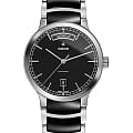 Rado Rado Centrix Automatic Day-Date R30156152 Automatic R30156152 механические мужские часы черный циферблат, браслет сталь + керамические вставки — вид спереди