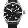 Aviator Aviator Airacobra V.1.22.0.148.4  V.1.22.0.148.4 кварцевые мужские часы  черный циферблат, браслет кожаный — вид спереди