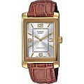 Casio Casio MTP-1234PGL-7A  MTP-1234PGL-7A кварцевые мужские часы серый циферблат, браслет кожа + текстиль — вид спереди