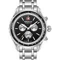 Swiss Military Hanowa Swiss Military Hanowa Afterburn Chrono SMWGI0000309  SMWGI0000309 кварцевые мужские часы черный циферблат, браслет нержавеющая сталь — вид спереди