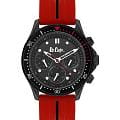 Lee Cooper Lee Cooper LC07430.668  LC07430.668 кварцевые мужские часы черный циферблат, браслет каучук — вид спереди
