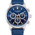 Lee Cooper Lee Cooper LC08001.599  LC08001.599 кварцевые мужские часы синий циферблат, браслет кожаный — вид спереди