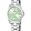 Festina Festina Swiss Made F20049/2  F20049/2 кварцевые женские часы  зеленый циферблат, браслет нержавеющая сталь — вид спереди