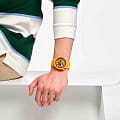 Swatch Swatch Big Bold Lacquered SB01O101 кварцевые мужские часы часы крупный план оранжевый циферблата