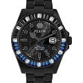 Philipp Plein Philipp Plein GMT-I Challenger  PWPZA0324  PWPZA0324 кварцевые мужские часы черный циферблат, браслет нержавеющая сталь с pvd-покрытием — вид спереди