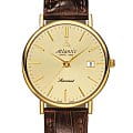 Atlantic Atlantic 50354.45.31  50354.45.31 кварцевые мужские часы шампань циферблат, браслет кожаный — вид спереди