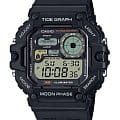 Casio Casio Collection WS-1700H-1AVDF (WS-1700H-1A)  WS-1700H-1AVDF кварцевые мужские часы  циферблат, браслет силикон — вид спереди