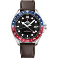 Swiss Military by Chrono Swiss Military by Chrono Quartz GMT SM34095.04  SM34095.04 кварцевые мужские часы  черный циферблат, браслет кожаный — вид спереди