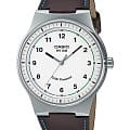 Casio Casio Collection MTP-RS105L-7B  MTP-RS105L-7B кварцевые мужские часы белый циферблат, браслет кожаный — вид спереди