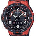 Casio Casio Pro Trek PRT-B50-4 PRT PRT-B50-4ER кварцевые мужские часы  черный циферблат, браслет пластик — вид спереди