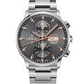 Mido Mido Commander Chronograph M016.414.11.061.00  M0164141106100 механические мужские часы серый циферблат, браслет нержавеющая сталь — вид спереди