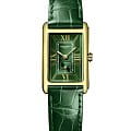 Longines Longines DolceVita L5.255.6.95.2  L52556952 кварцевые женские часы зеленый циферблат, браслет кожаный — вид спереди