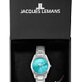 Jacques Lemans Jacques Lemans Classic 1-1878C кварцевые женские часы часы крупный план голубой циферблата