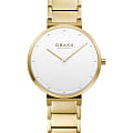 Obaku Obaku Links V258LXGISG  V258LXGISG кварцевые женские часы белый циферблат, браслет сталь с ip покрытием — вид спереди
