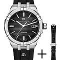 Maurice Lacroix Maurice Lacroix Aikon Automatic AI6008-SS00B-330-2  AI6008-SS00B-330-2 механические мужские часы черный циферблат, браслет каучук — вид спереди